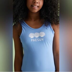 PacSun Sky Blue Shell Graphic Tank